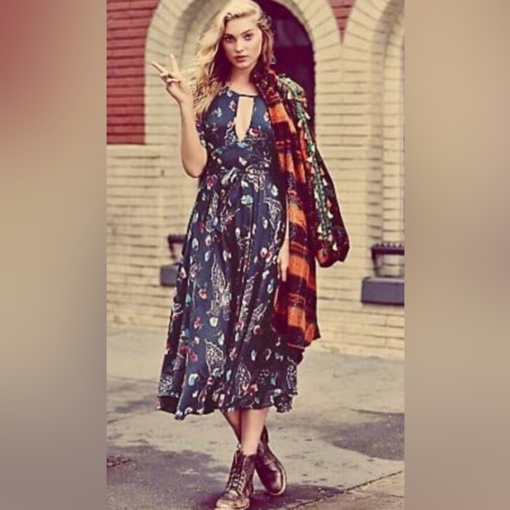 Free people Bonnie butterfly midi dress